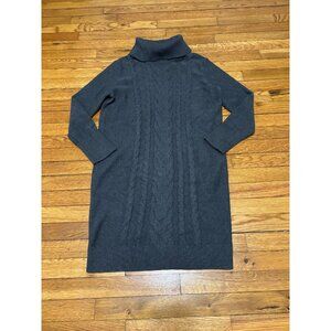 Banana Republic Womens Sweater Dress Sz Small Gray Cowl Neck Cable Knit Pullover